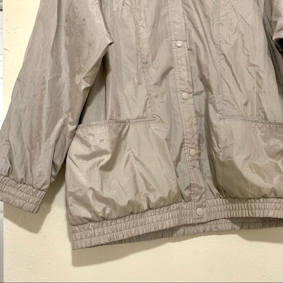 VTG HABAND Womens bomber metallic Coat Jacket Tan Fully Lined Nylon SIZE M - Picture 5 of 8